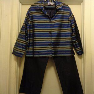 PRETTY RAW SILK SET JM JACKET & PANTS SM TO MED